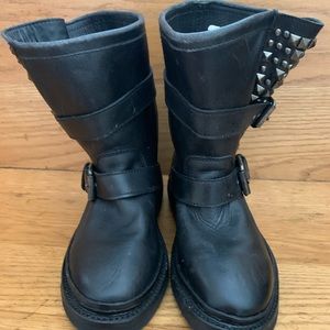 Ash Black Leather Boots size 6 EUR 36
